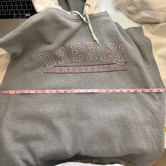 Drexel University Sweatshirt Unisex Large Gray Pullover Hoodie Drawstring Waist - Picture 8 of 10